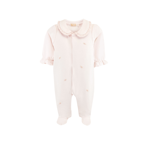 Sweet Roses Embroidered Footie