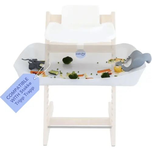 CATCHY - Food Catcher - Compatible with Stokke Tripp Trapp High Chair - Highchair Sold Separately - Baby & Toddler Food & Mess Catcher - Under High Chair Accessory - Baby Feeding Essentials