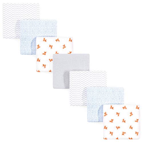 Luvable Friends Unisex Baby Cotton Flannel Receiving Blankets, Fox 7-Pack, One Size