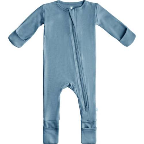 Baby Bamboo Pajamas w/ DreamCuffs®, Ocean Blue - Dreamland Baby | Maisonette