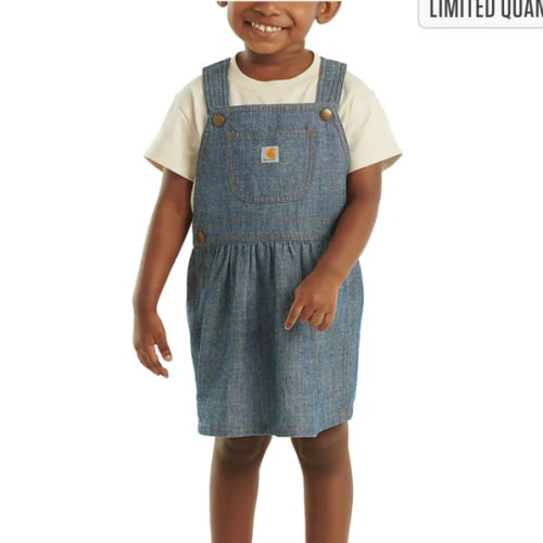 Girls' Denim Chambray Jumper (Infant/Toddler) | 4T | Carhartt