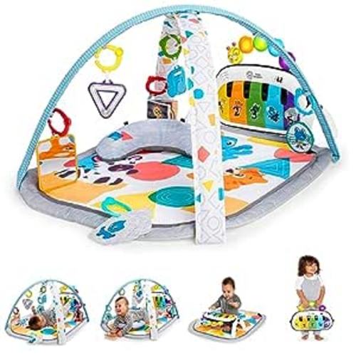 Amazon.com : Baby Einstein 4-in-1 Kickin' Tunes Music and Language Play Gym and Piano Tummy Time Activity Mat : Baby