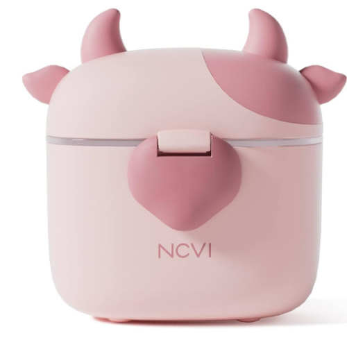 NCVI Baby Formula Dispenser On The Go, Formula Container To Go, Formula Holder for Travel, Outdoor Picnic with Baby Infant, Portable Container for Milk Powder, Snacks, Candy, Fruits (Pink)