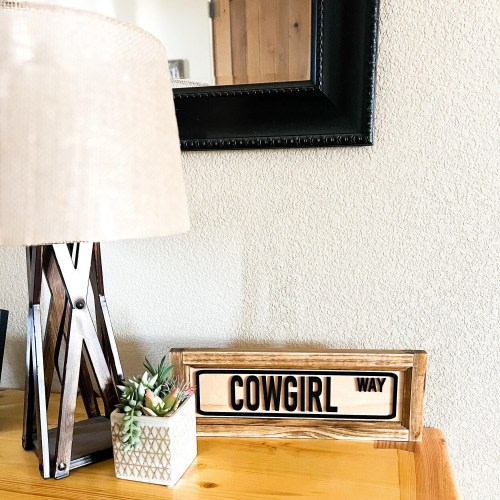 Western Cowgirl Street Sign, Western Home Decor, Cowgirl Bedroom Decor, Rustic Western Sign, Western Nursery Sign, Western Gift Her