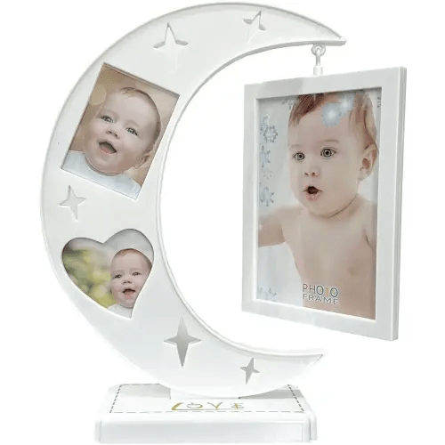 Star and Moon Picture Frame Vertical Photo Frame Vintage Picture Frame Decorative Photo Frames Picture Display Frame (White)