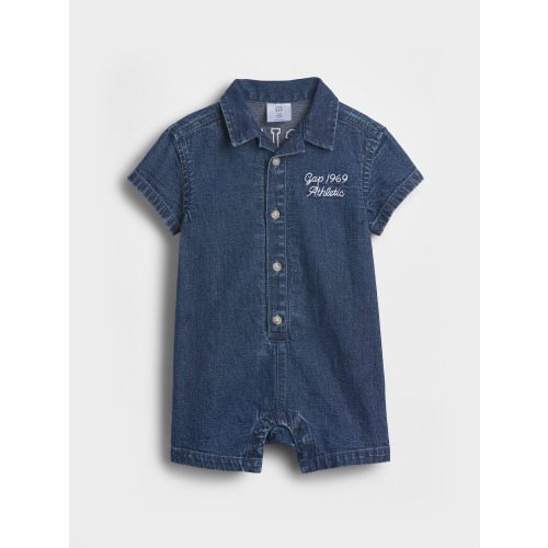 Baby Denim Pocket Shorty One-Piece