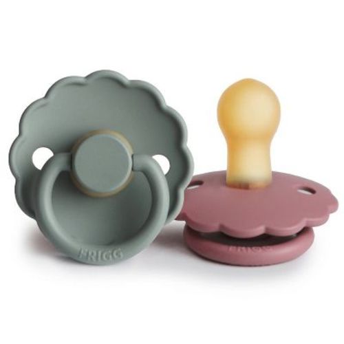 Frigg 2pk Daisy Rubber Pacifier Nipple - Size 1 - Blush/cream