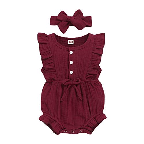 Renotemy Newborn Infant Baby Girl Clothes Rompers Summer Jumpsuits Short Sleeve Romper Infant Baby Clothes Girl