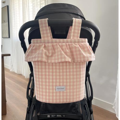 Handmade Stroller Bag | Stroller Basket with Drawstring Top | Stylish and Functional Baby Accessory