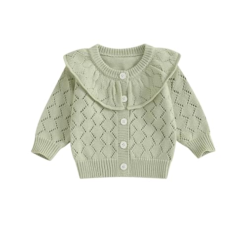 Toddler Baby Girl Lightweight Crewneck Cardigan Jacket Long Sleeve Open Front Sweater Casual Spring Fall Knitwear