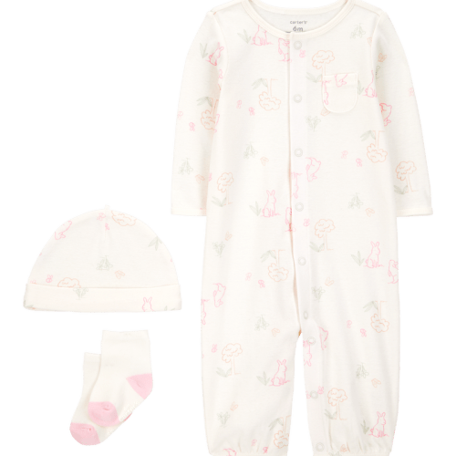 Ivory Baby 3-Piece Bunny Converter Gown & Cap Set | Carter’s Oshkosh Canada