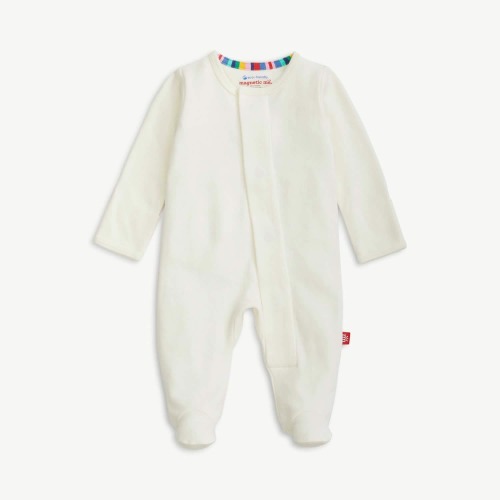 cream CloudStretch™ magnetic me footie (3-6m)