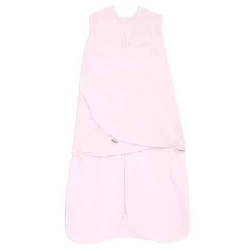 HALO Micro-Fleece Sleepsack Swaddle, 3-Way Adjustable Swaddle Blanket for Newborn and Infants, TOG 3.0 for Cold Climates, Hip Healthy, Soft Pink, Newborn, 0-3 Months