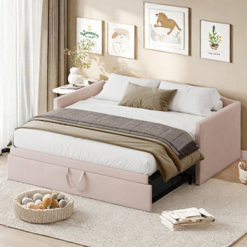 Red Barrel Studio® Upholstered Daybed With Pop Up Trundle & Reviews | Wayfair