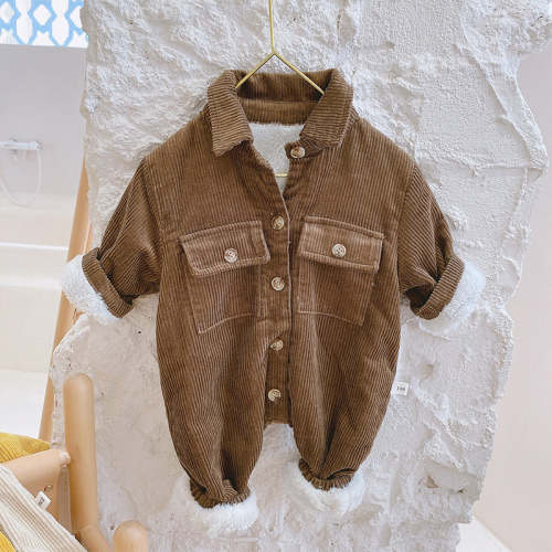 Baby Fleece Lined Corduroy Romper