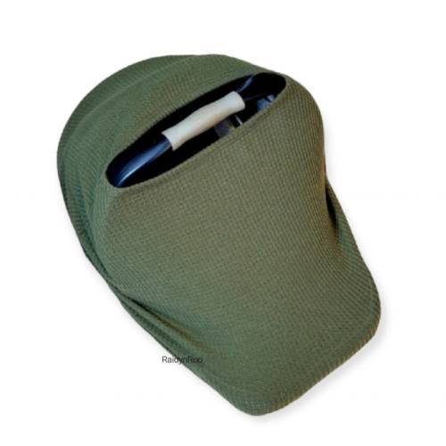 Olive Green Waffle Knit Baby Car Seat Cover: Stretchy Nursing Cover