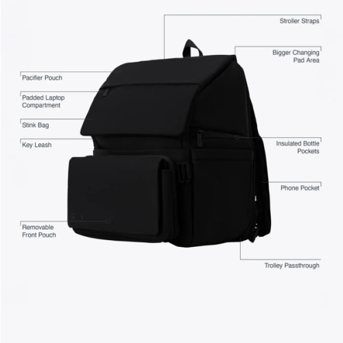 BÉIS 'The Ultimate Diaper Backpack' in Black - Best Backpack Diaper Bag in Black