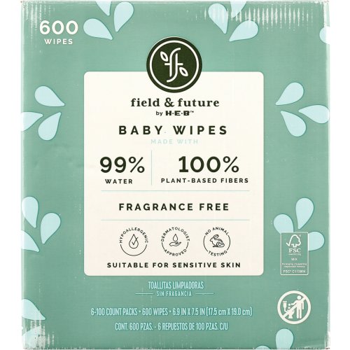 Field & Future by H-E-B 99% Water Baby Wipes, 6 pk