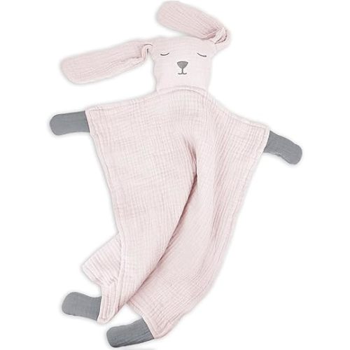 Lulu moon Puppy Security Blanket: Skin-Friendly Muslin Lovey for Travel & Daycare - Snuggle Lovie for Self-Soothe