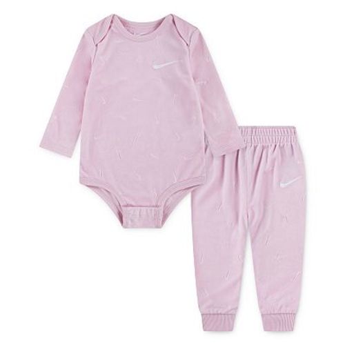 Newborn Baby Nike Velour Long Sleeve Bodysuit and Sweatpants 2-Piece Set