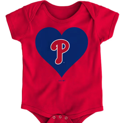 Philadelphia Phillies Red Baby Heart Romper - 13346874