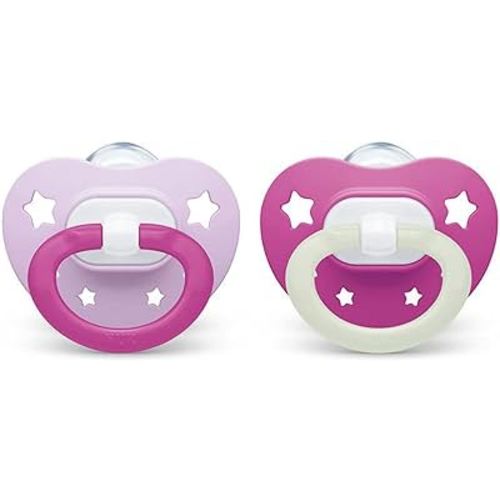 NUK Orthodontic Pacifiers, 6-18 Months, 2 Count (Pack of 1)