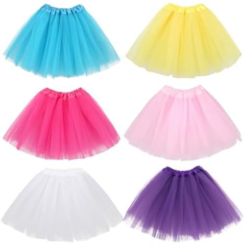 kilofly 6pc Girls Ballet Tutu Kids Birthday Princess Party Favor Dress Skirt Set