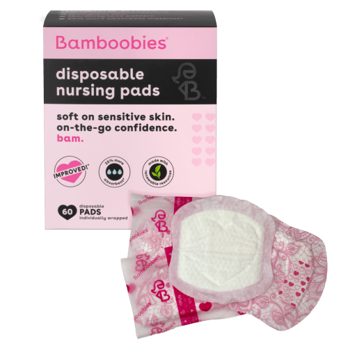 Bamboobies Nursing Pads for Breastfeeding, 60 Count, Disposable Breast Pads for Sensitive Skin