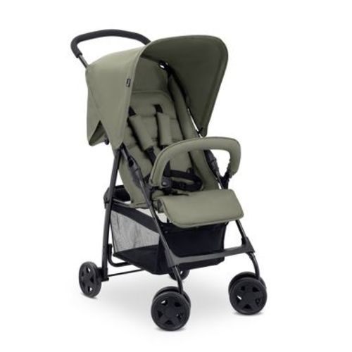 Hauck Sport T13 Lightweight Compact Foldable Baby Stroller Push Chair with Sunproof Canopy, Swiveling and Lockable Front Wheels, Dark Olive