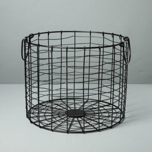 Large Round Wire Storage Basket With Handles Black - Hearth & Hand™ With Magnolia