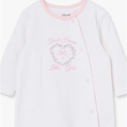 Little Me Clothes for Baby Girls' 100% Cotton Scratch-Free Tag Footie Sleeper, Preemie to 9 Months