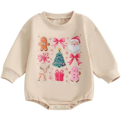 BemeyourBBs Newborn Baby Boy Girl Fall Winter Clothes Long Sleeve Bubble Sweatshirt Romper Cute Infant One Piece Outfit