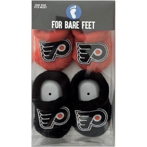 FBF - NHL Infant Bootie Socks 0-12 Months - 2 Pack - One Size - Philadelphia Flyers