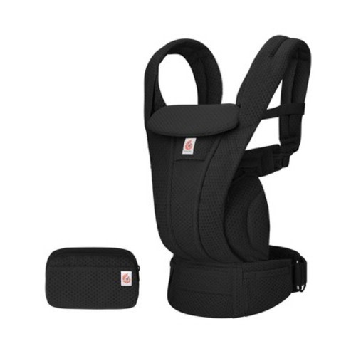 Ergobaby Omni Deluxe Mesh All-in-One Baby Carrier 0-48 Months - Onyx Black: Buckle Closure, Adjustable Harness, Lumbar Support, Padded Shoulder Straps