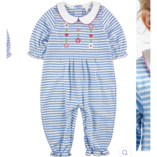 Stripe Knit Longall With Hearts &  Flowers