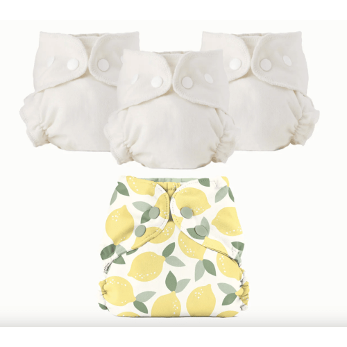 Esembly Organic Cloth Diaper Bundle – Size 2, Lemons