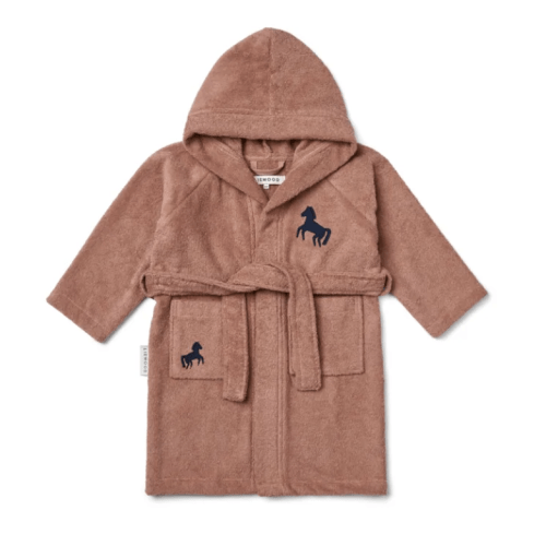 (Color: Horses/Dark Rosetta) Organic Cotton Bathrobe
