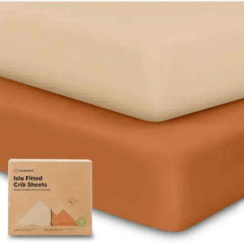 2-Pack Crib Sheets for Boys,Girls - Viscose Derived from Bamboo Fitted Crib Sheet, Organic Baby Crib Sheets, Crib Mattress Sheet,Toddler Bed Sheets,Baby Sheets for Crib Fitted Sheets(Rust)