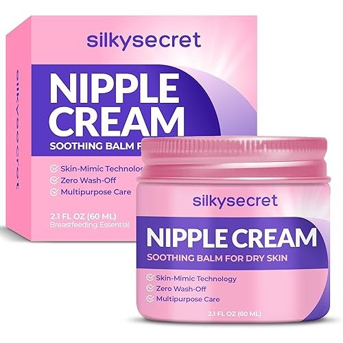 Nipple Cream, Nipple Cream Safe for Breastfeeding, Organic Lanolin Free Nipple Butter, Dry Cracked Nipples Postpartum Essentials, Nipple Balm for Nursing & Pumping Moms, Safe for Baby