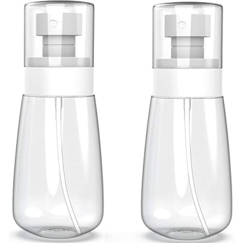 Empty Fine Mist Spray Bottle Travel Refillable Perfume Container Small Cosmetic Plastic Bottle for Face Hair Makeup 2 Pack