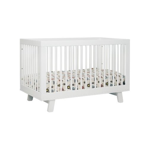 Babyletto Hudson 3-in-1 Convertible Crib with Toddler Bed Conversion Kit in White, Greenguard Gold Certified , 53.75x29.75x35 Inch (Pack of 1)