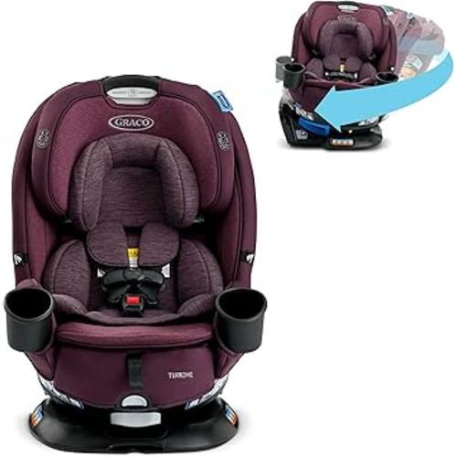 Graco Turn2Me 3-in-1 Convertible Car Seat, London, featuring Headrest and Harness Adjust, Easy Installation and Steel Reinforced Frame