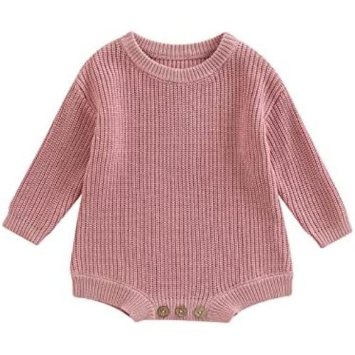 FYBITBO Baby Girl Boy Sweater Knit Oversized Pullover Sweatshirt Romper Onesie Warm Fall Winter Clothes Outfit Newborn