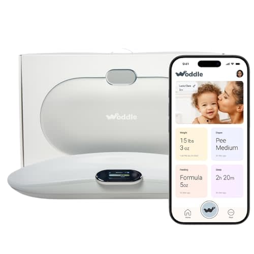 Woddle Baby Changing Pad, Baby Scale, 6 in 1 Waterproof Pad, Easy-to-Clean Changing pad, Wipeable Changing Pad with Safety Belt, Non-Slip Pad for Dresser, Easy to Clean