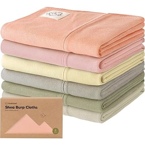 Organic Burp Cloths Baby Boy, Girl - 6-Pack Large Cotton Burping Cloths for Babies, Spit Up Rags, Super Absorbent, Ultra Soft Newborn Rag, Gender Neutral, Machine Washable, Durable (Embrace)