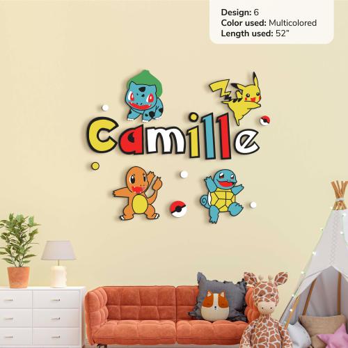 Personalized poke animals Pokeball kids room Pikachu nursery decor Ash Ketchum Bulbasaur decor Charmander nursery art Squirtle gaming decor