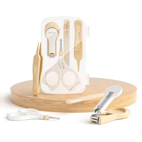 Numvim Baby Nail Clippers kit, 4-in-1 Infant Manicure Care Kit Includes Nail Clipper, Scissors, Nail File, Tweezers,Baby Manicure Kit and Pedicure kit for Newborn, Infant, Toddler