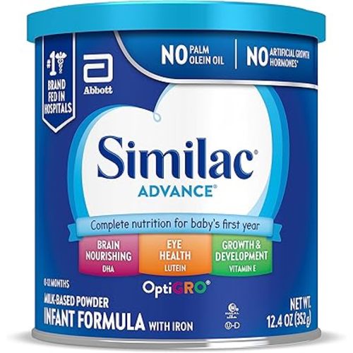 Similac Advance Infant Formula with Iron, Baby Formula Powder, 12.4-oz Can
