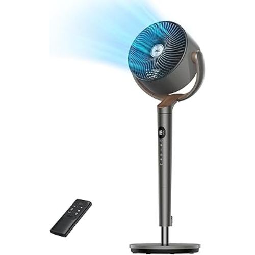Dreo Fan for Bedroom, 120° Oscillating Standing Pedestal Fan, DC Motor, 80ft Air Circulator for Whole Room, 8 Speeds, 3 modes, 120° Manual Vertical Tilt, Quiet, 23dB, 35-40" Adjustable Height, Timer