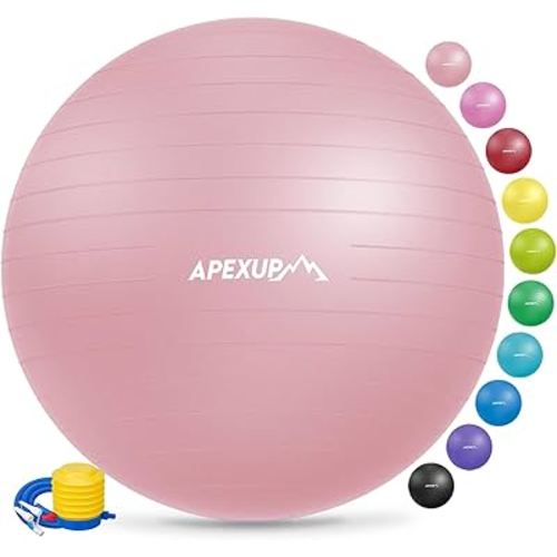 APEXUP Yoga Ball Exercise Ball, Pilates Ball, Anti Slip Stability Ball, Heavy Duty Gym Ball for Fitness, Balance, Core Workout, Physical Therapy